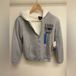 New with tag Lee Boy's Sherpa Lined Hoodie. Grey. Size L（boy）
